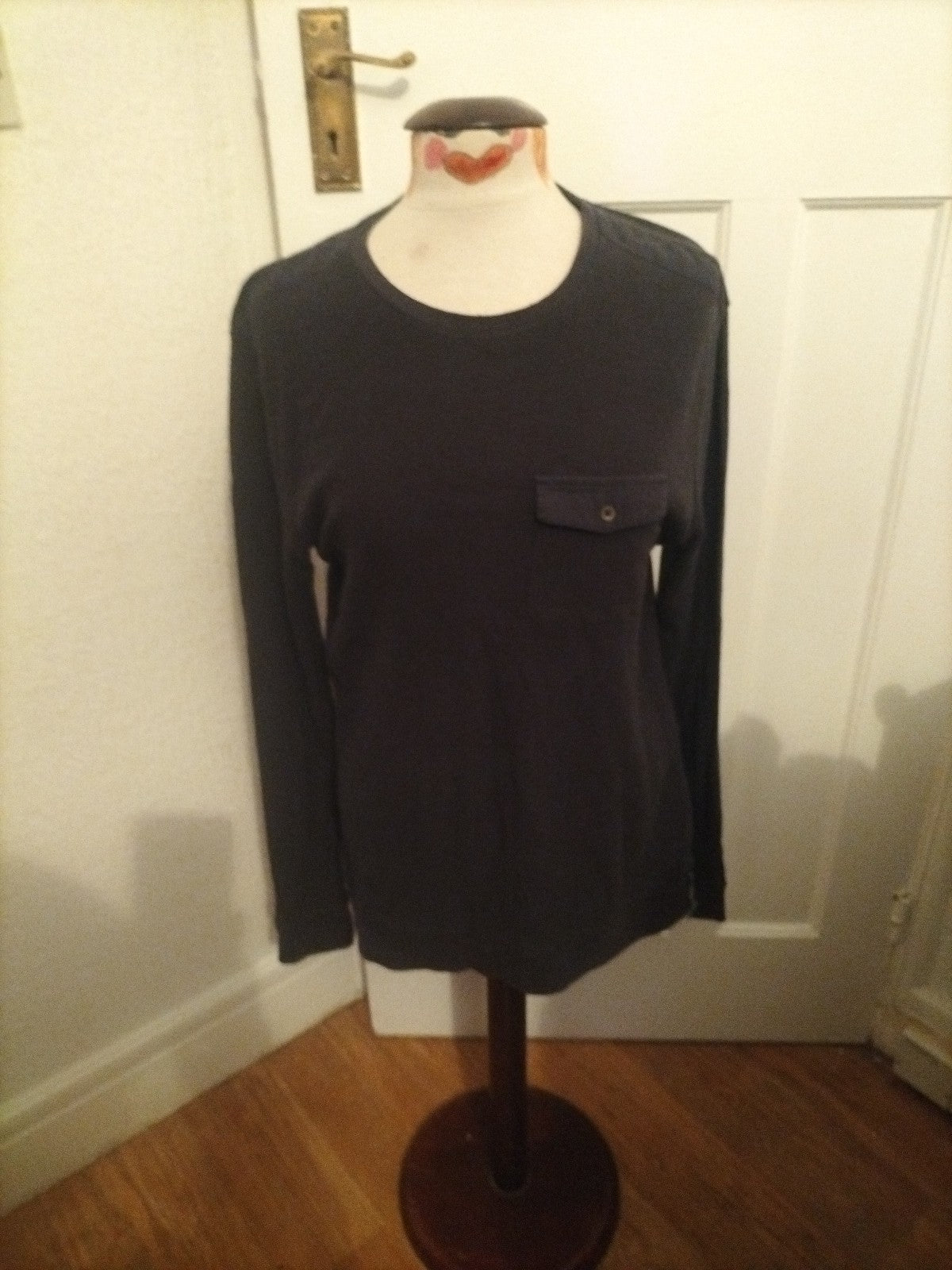 Mens Peacocks Size Medium Navy Long Sleeved Pyjama Top