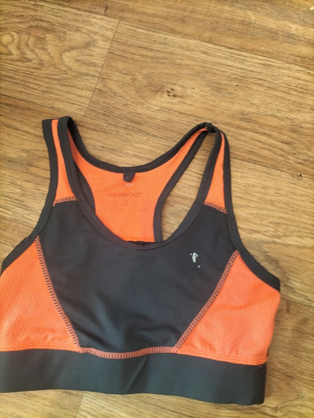Ladies Workout Size Small Orange Black Gym Bra Top
