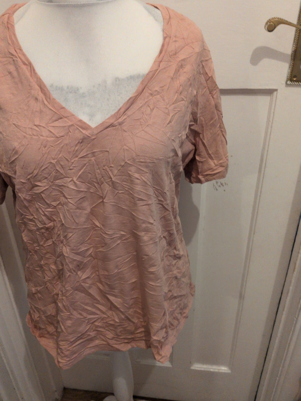George Basics 22 V Neck Pink T-shirt