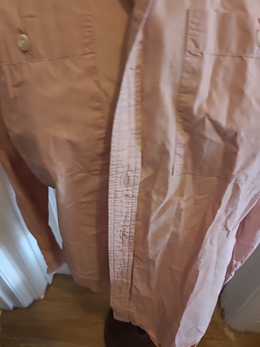 Mens Top Man Small Beige Long Sleeve Shirt