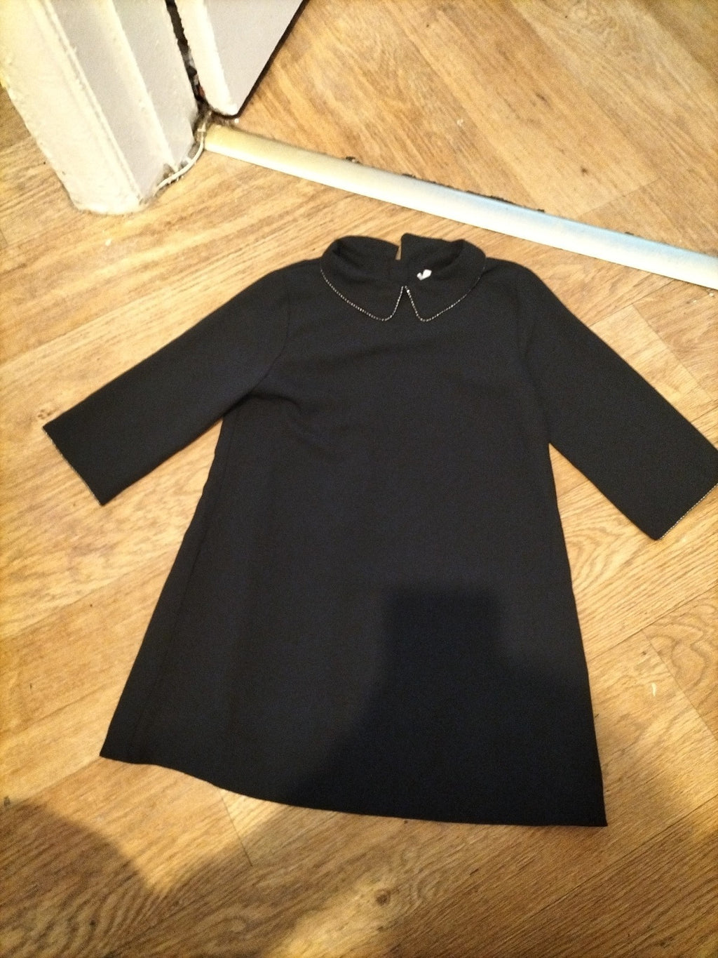 Girls Next Size Small Black Collar 3/4 Blouse