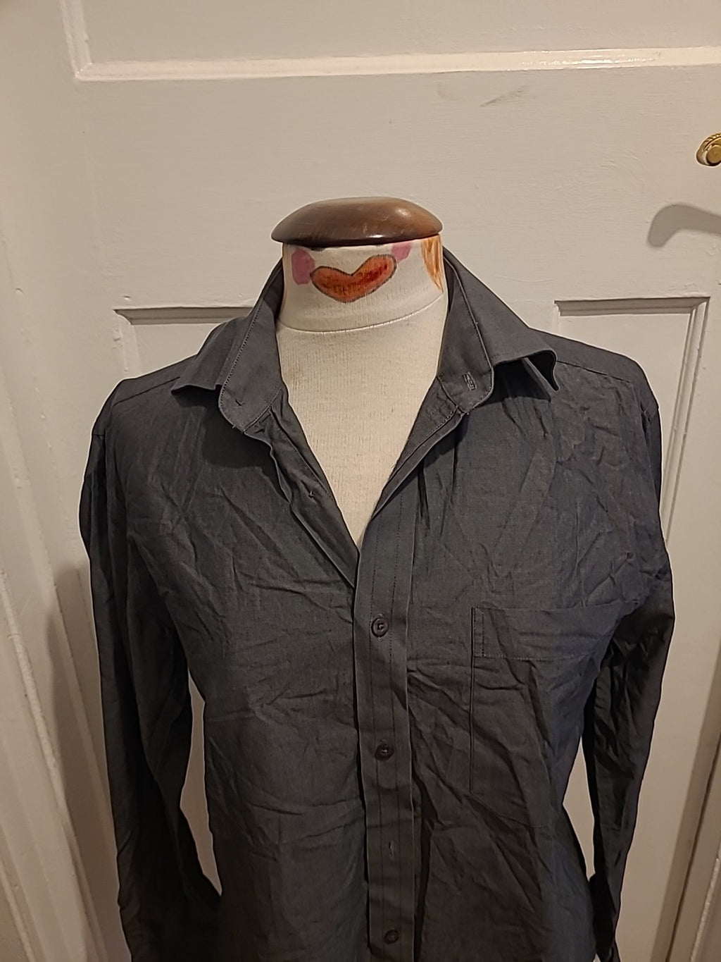 Mens Thomas Nash Size 14.5 Grey Long Sleeved Shirt