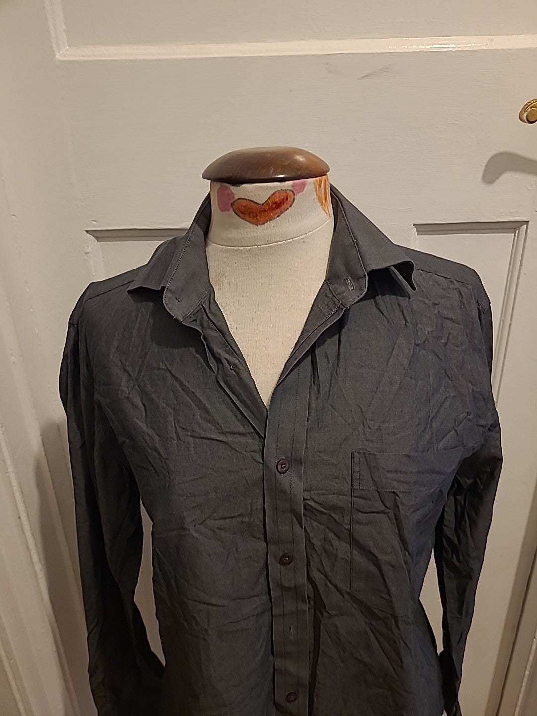 Mens Thomas Nash Size 14.5 Grey Long Sleeved Shirt