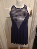Ladies Lily Bleu Size Medium Navy Sleeveless Dress/Blouse