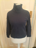 Ladies Marks And Spencer Size 6 Navy High Neck Long Sleeved Jumper