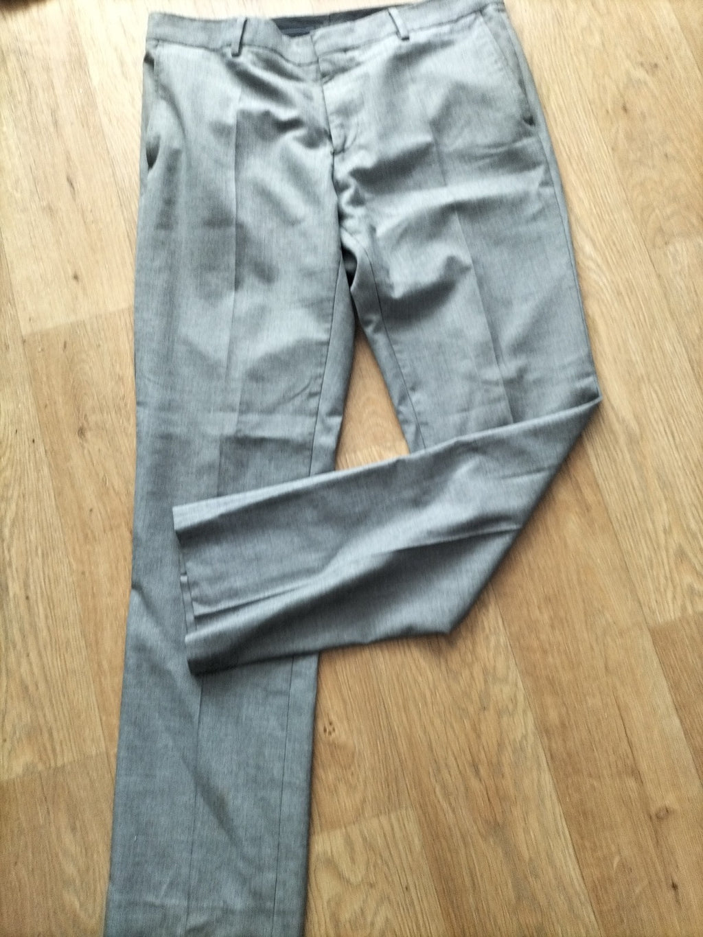 Mens River Island Size 34/32 Grey Trousers Mark On Bottom Of Leg