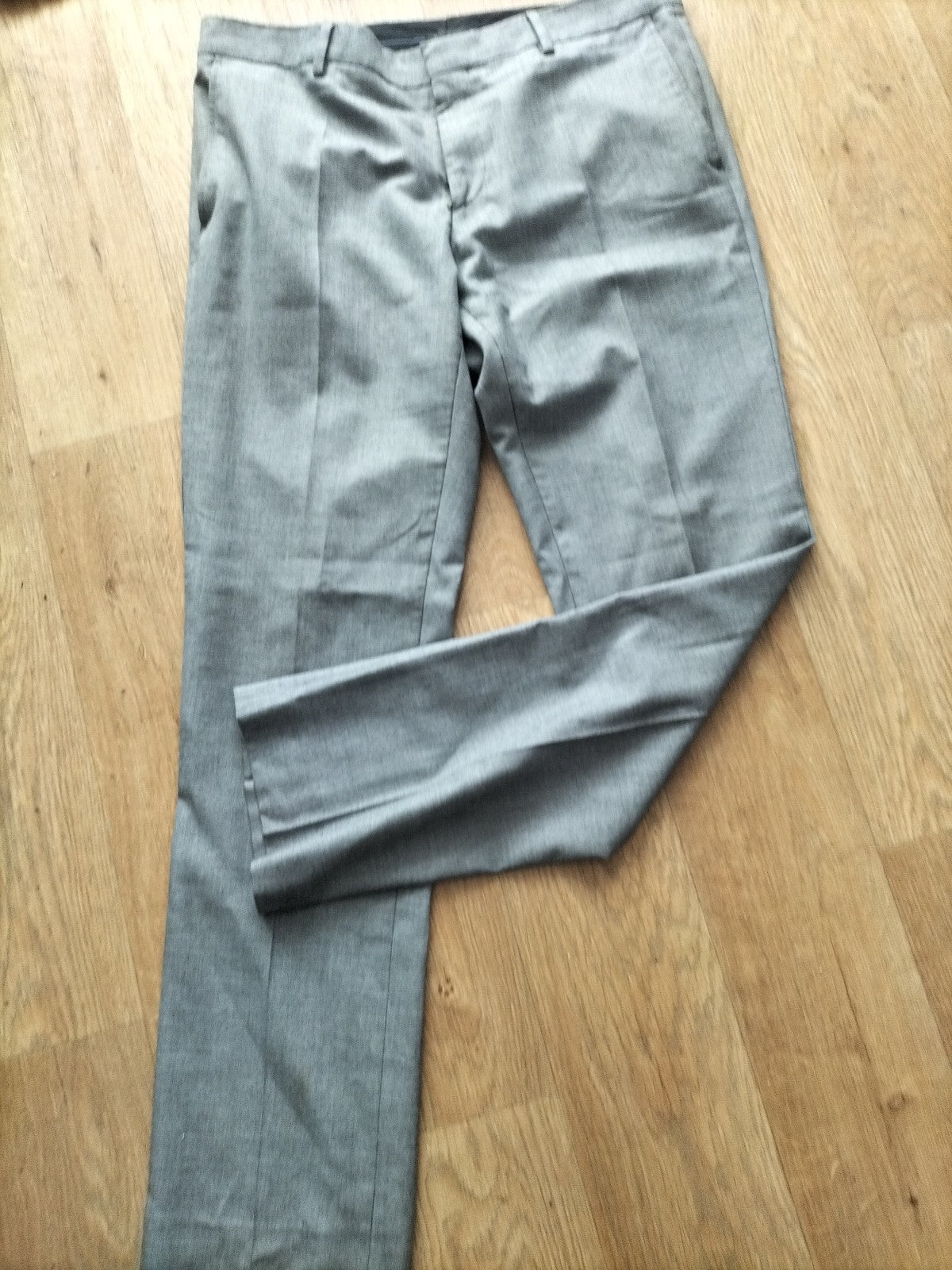 Mens River Island Size 34/32 Grey Trousers Mark On Bottom Of Leg