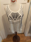 Ladies Express Size Large Sequin/Black/White Vest Tank Top