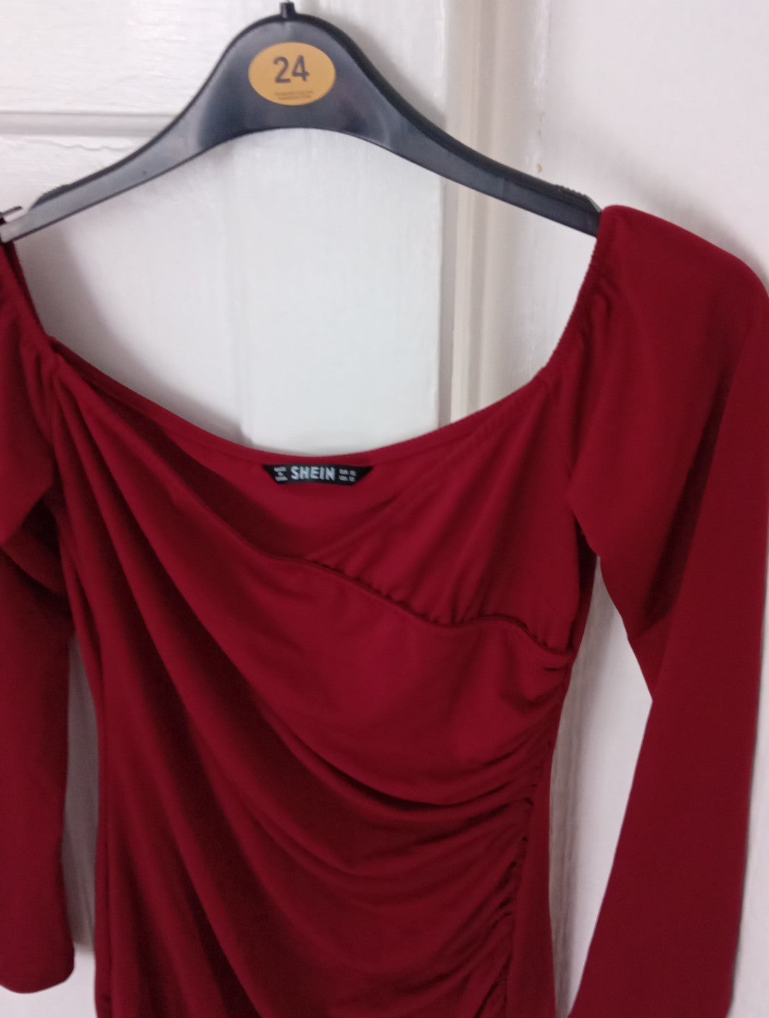 Ladies Burgundy Short Bodycon Dress Shein Size XS