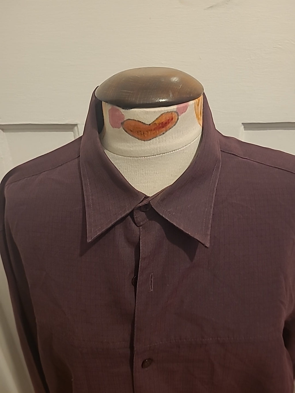 Mens Casual Club Size Large Purple Soft Touch Long Sleeved Shirt