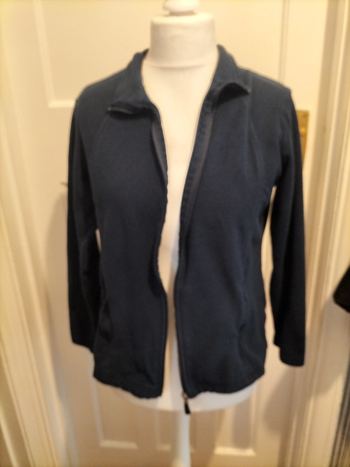 Ladies Marks And Spencer Size 14 Navy Zipped Jumper
