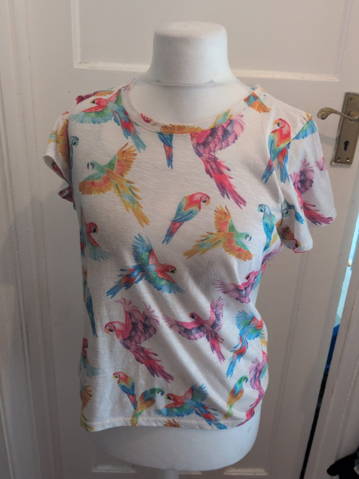 Next 12 Parrot Patterned Short Sleeve Blouse/T-shirt