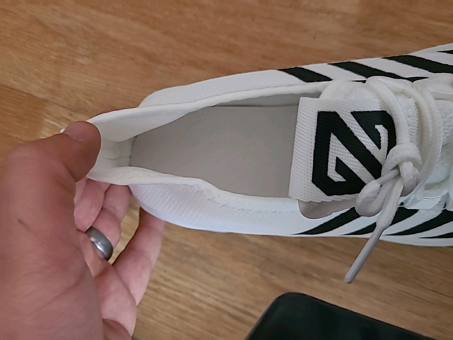 Brand New Unisex Size 5uk White With Black Trainers