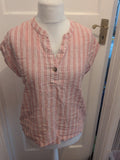 Esmara 8 Pink White Stripe Short Sleeve Blouse T-shirt