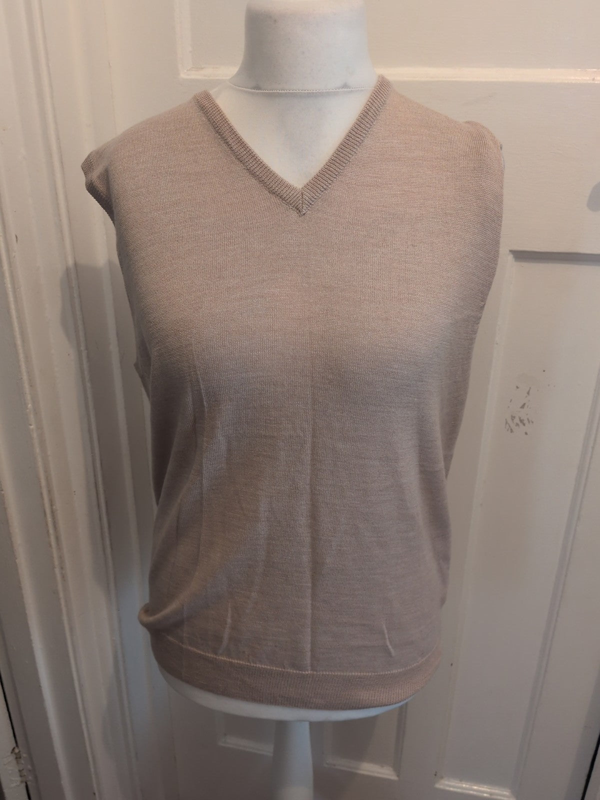 Double Two Medium Beige Sleeveless Jumper