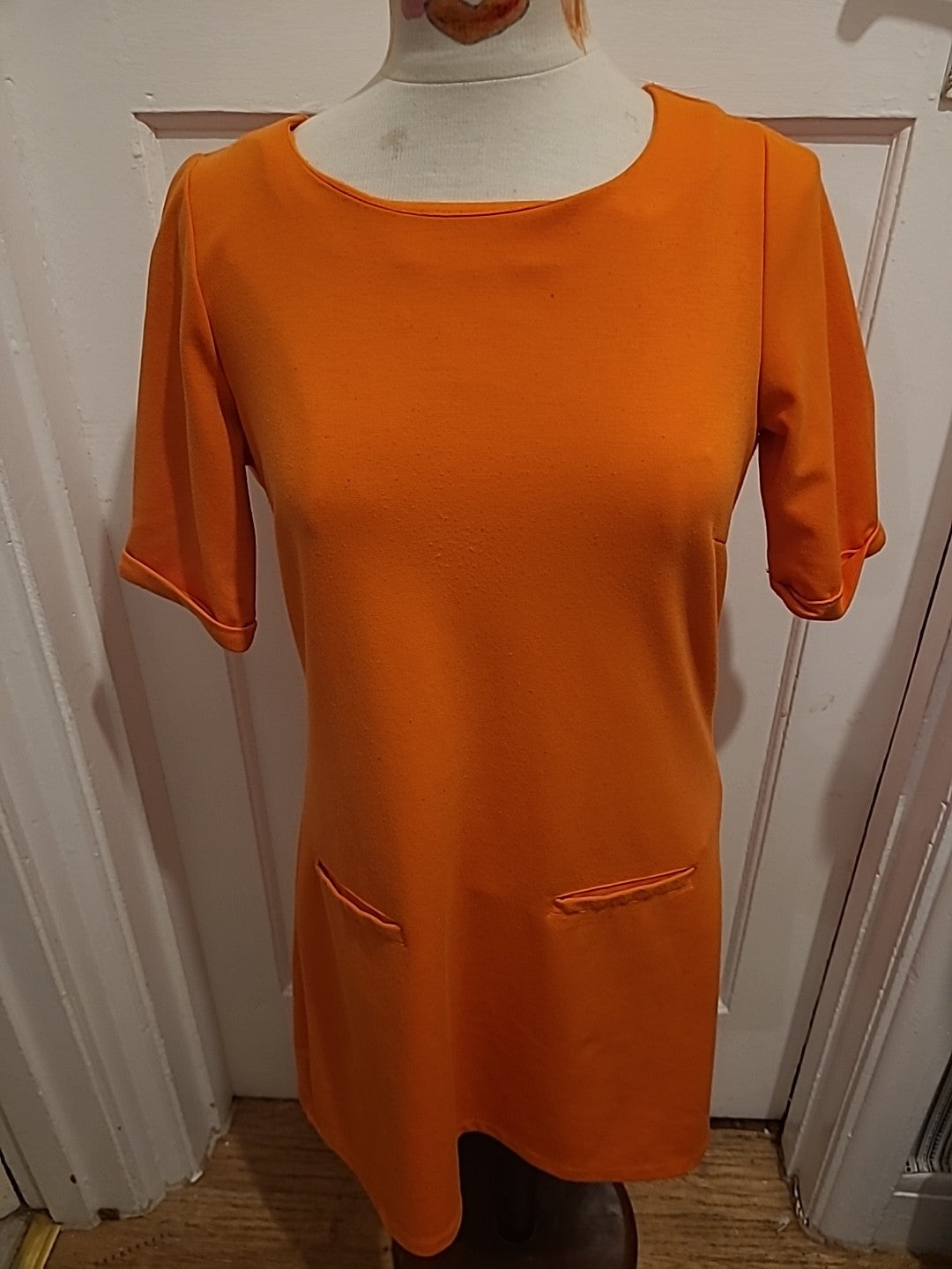 Ladies Vero Moda Size Euro 38 Orange Short Sleeved Dress