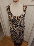 Ladies Marks And Spencer Size 12 Leopard Print Sleeveless Scoop Neck Dress