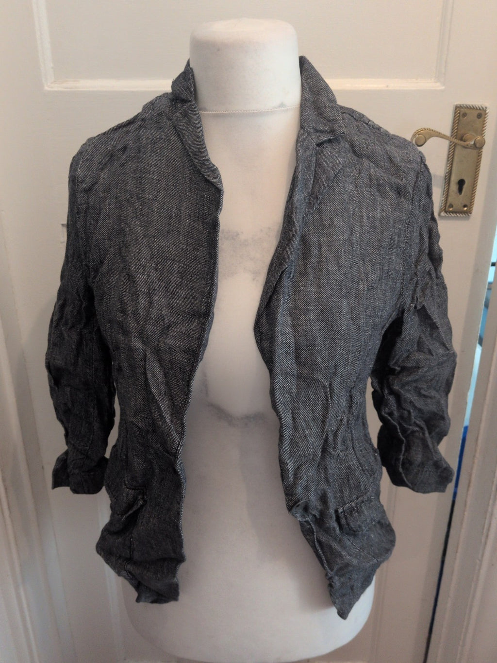 Part Two 12 Grey Long Sleeve Button Blouse