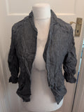 Part Two 12 Grey Long Sleeve Button Blouse