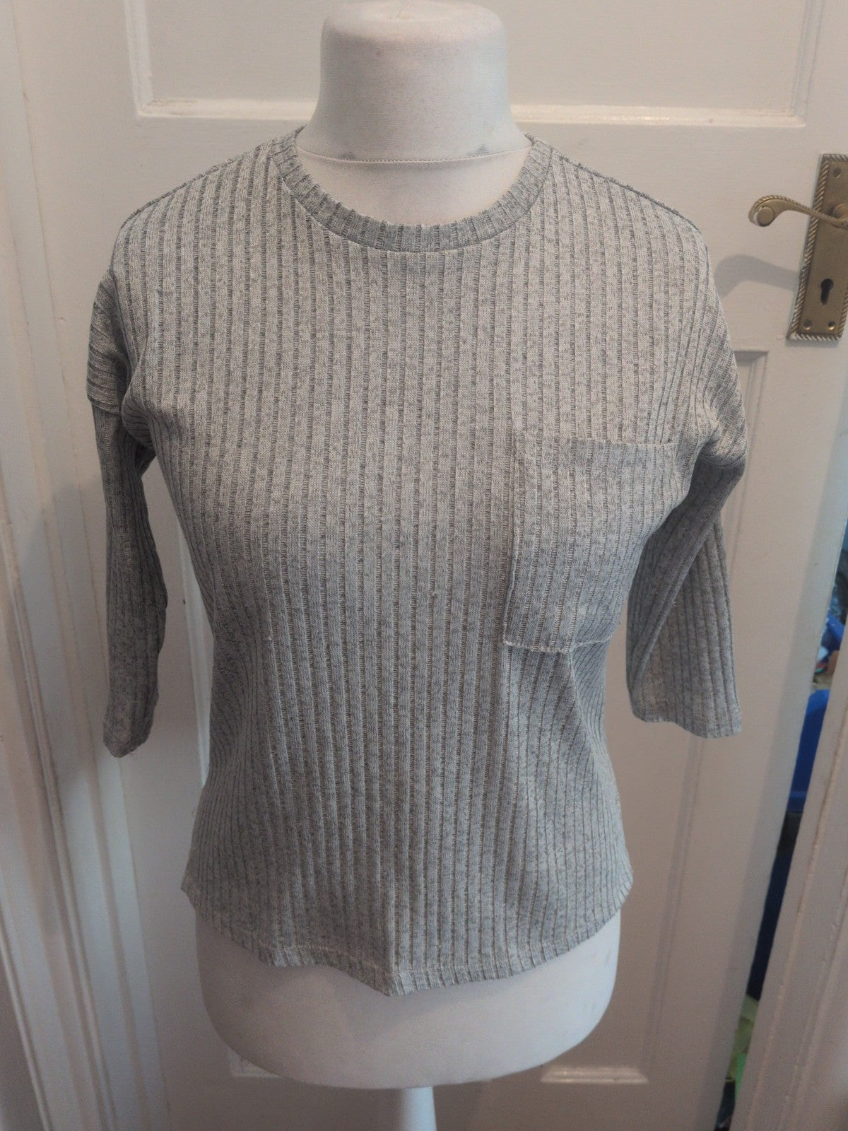 Primark 2XS Grey Long Sleeve Oversize T-shirt