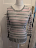 CC Small Pink And Grey Long Sleeve Stripe Jumper