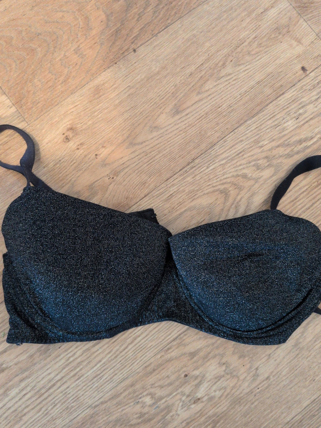George 40c Black And Silver Bra Padded And Wired