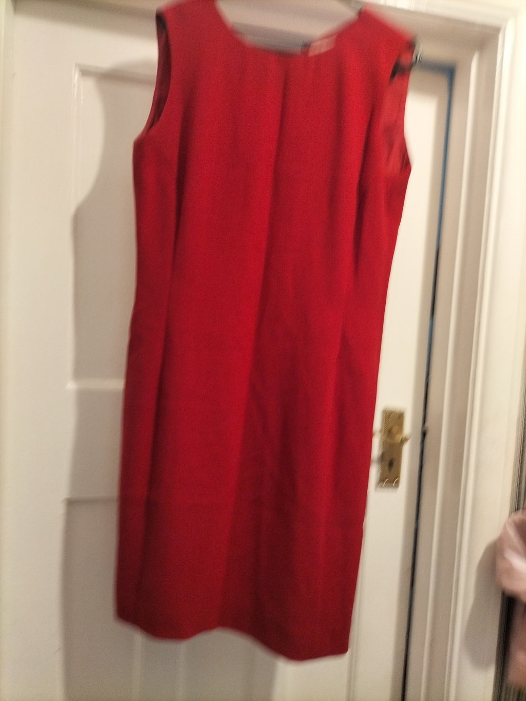 Ladies Jaeger Size 10 Red Lined Sleeveless Dress