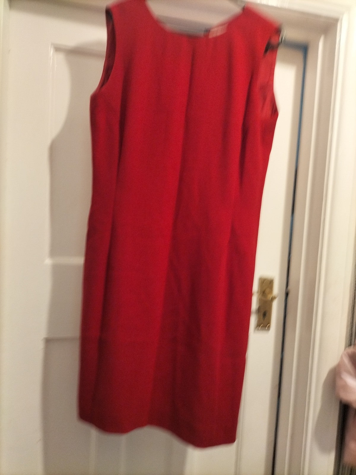 Ladies Jaeger Size 10 Red Lined Sleeveless Dress
