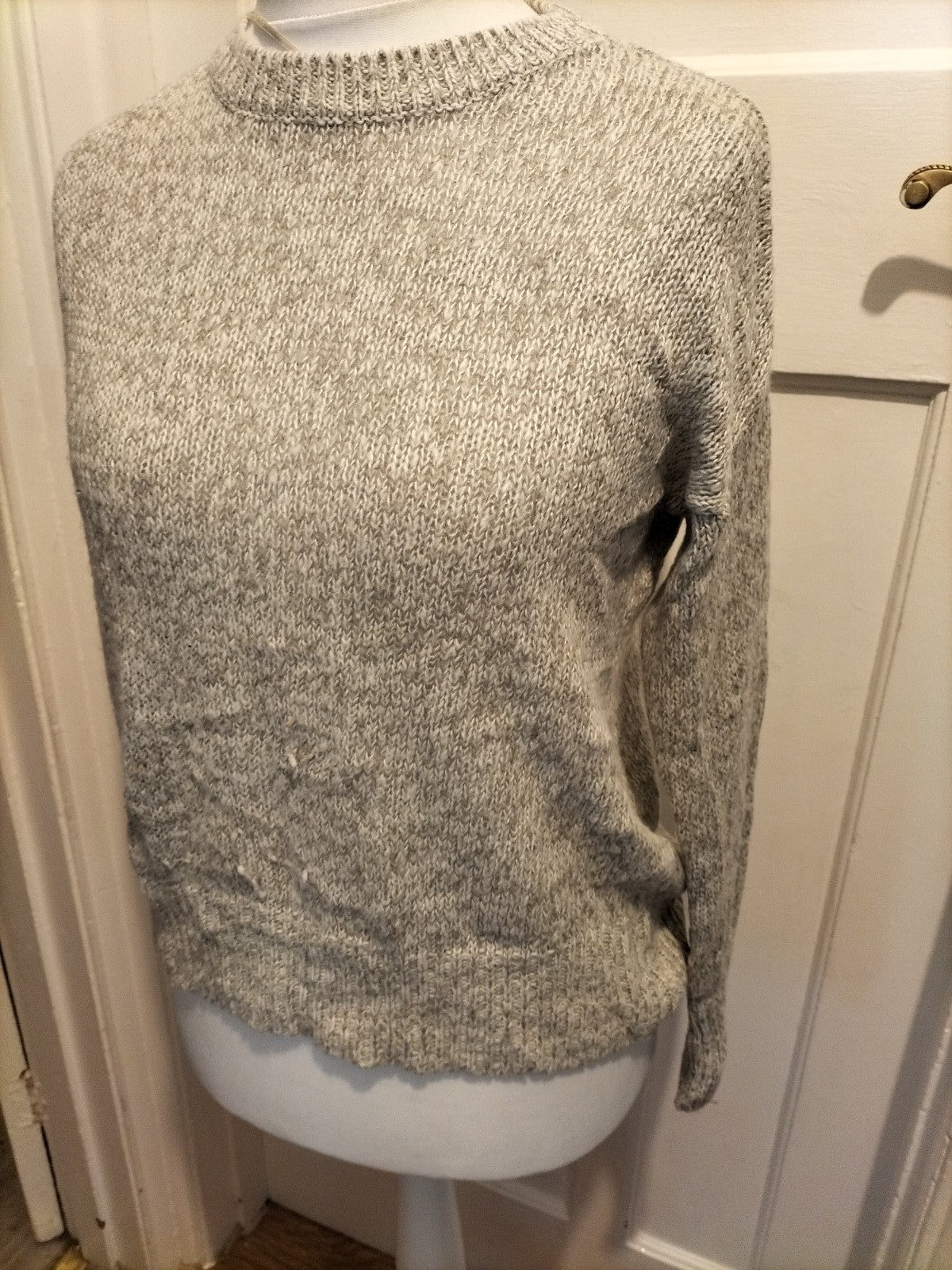 Ladies New Look Size Small Grey Ribbed Pullover Jumper