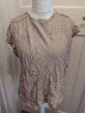 New Look 16 Beige Short Sleeve T-shirt Lace Shoulder