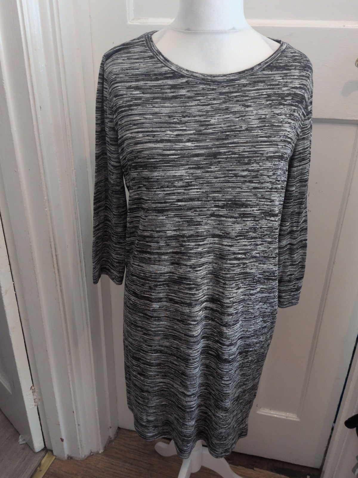 Tu 12 Grey Flecked 3/4 Sleeved Midi Dress