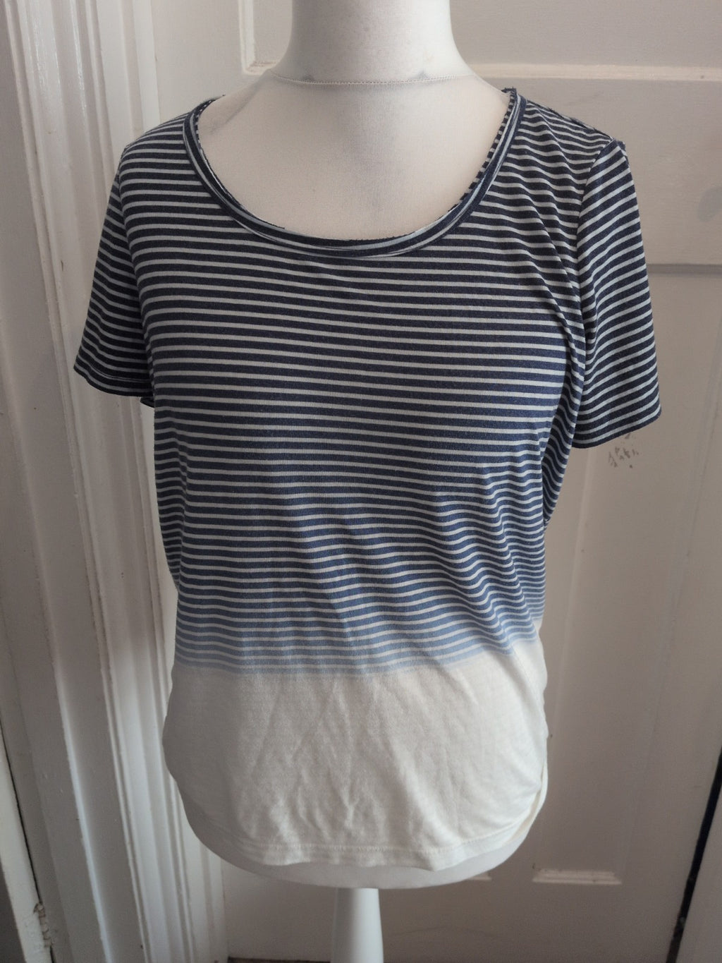 Next 12 Nagy Striped With White Short Sleeve T-shirt
