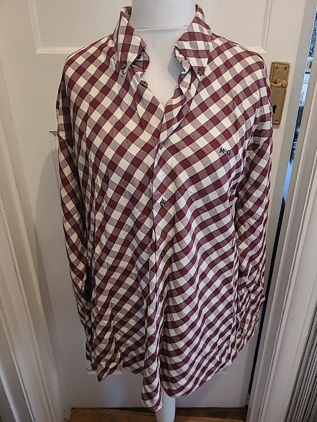 Mens Mcgregor Size 2XL Purple And White Long Sleeved Shirt