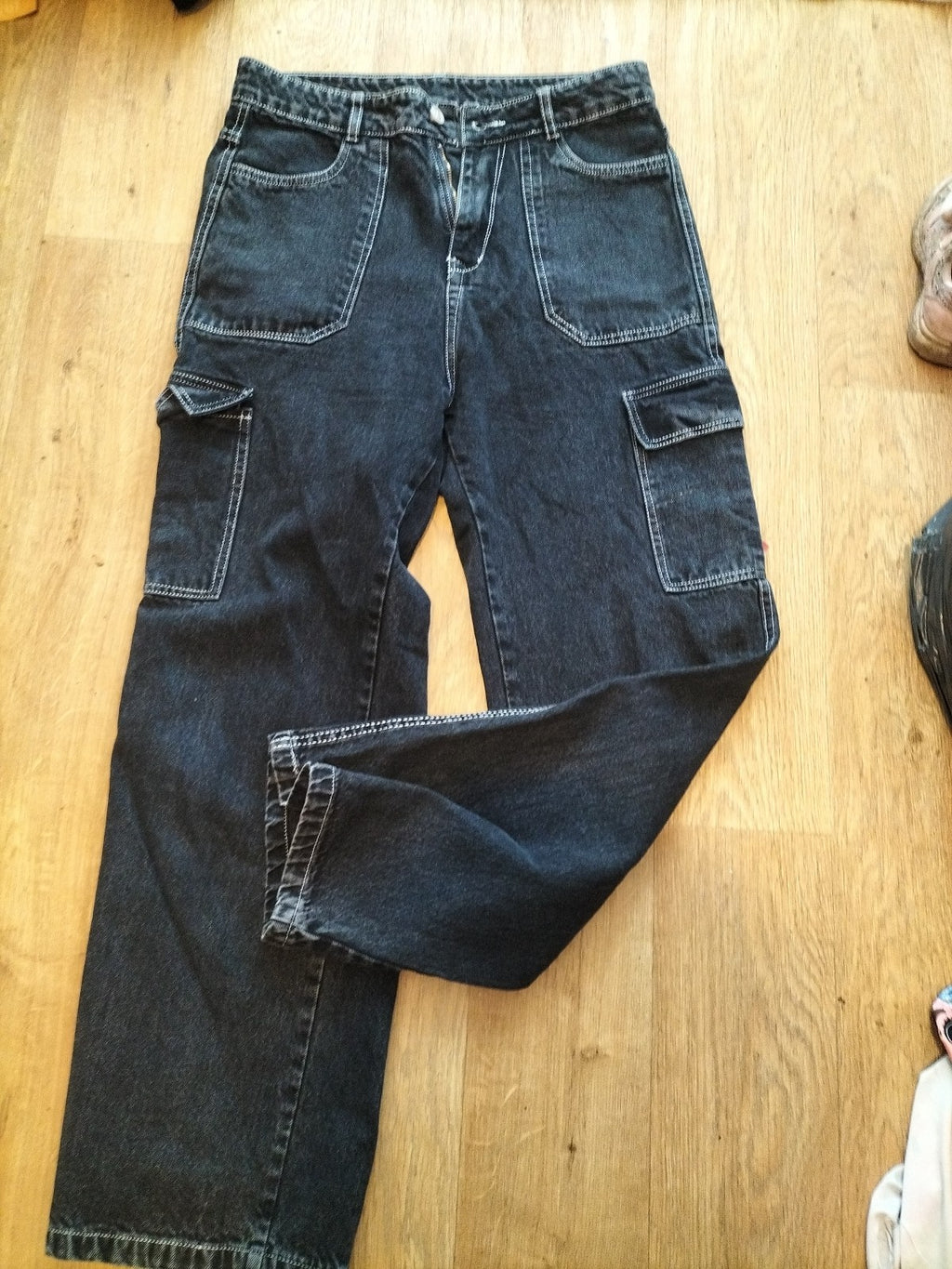 Girls Tensy Size 32" Denim Cargo Trousers