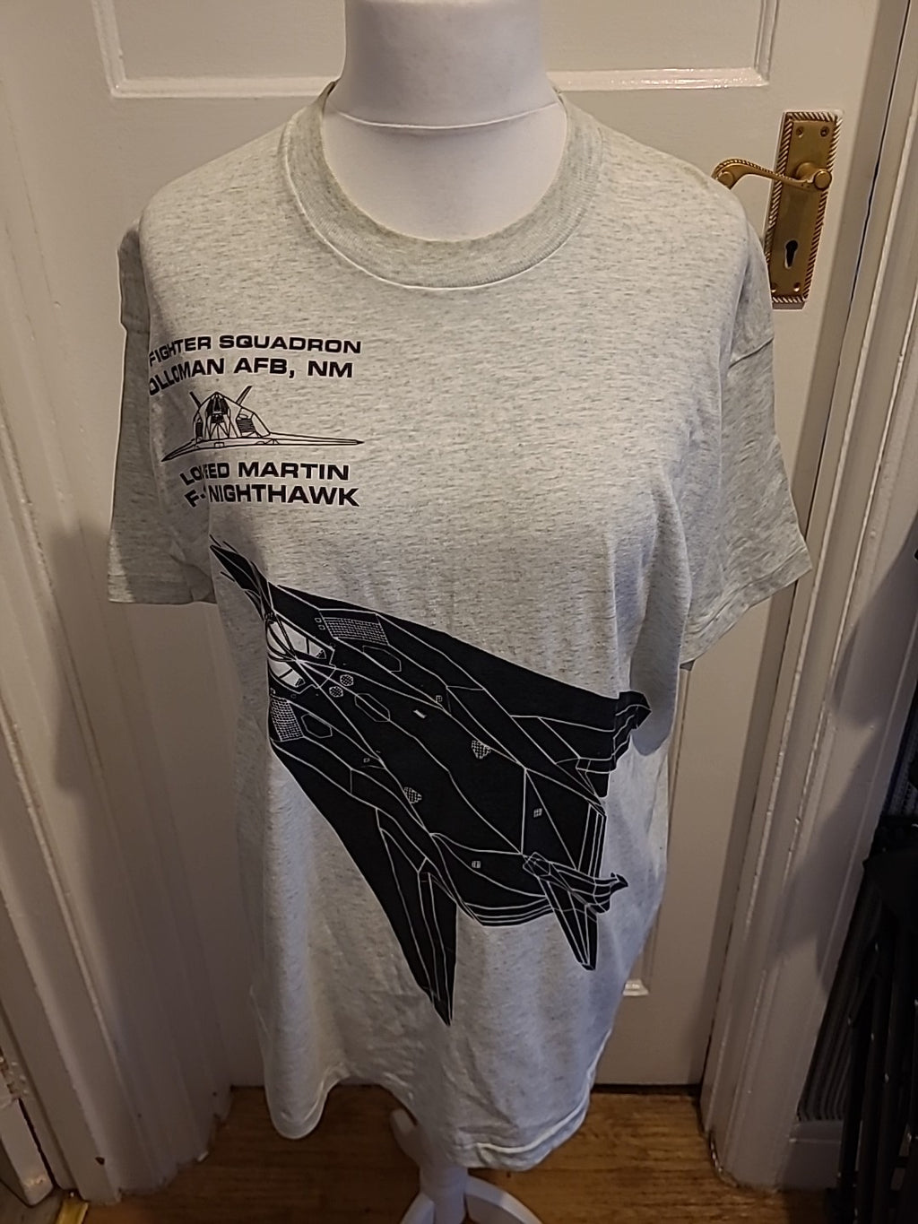Mens Fruit Of The Loom Size XL Grey Aircraft Tshirt