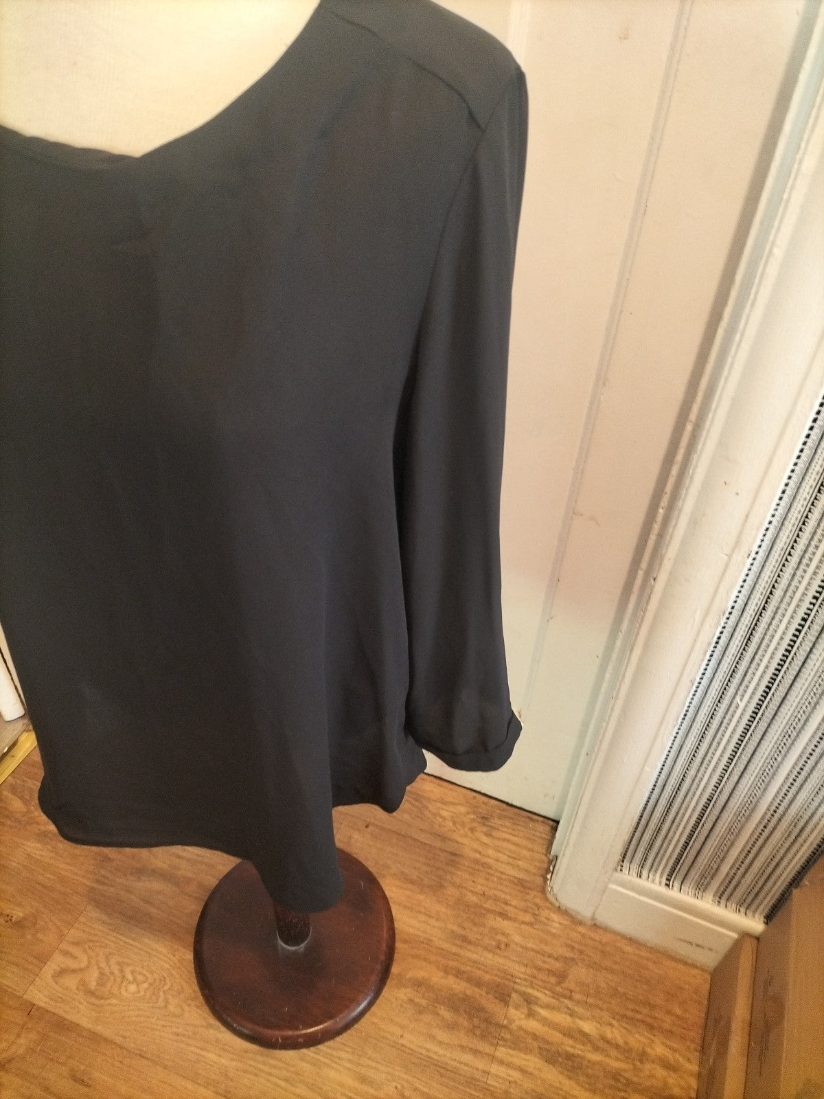 Ladies Primark Size 14 Black Long Sleeved Blouse
