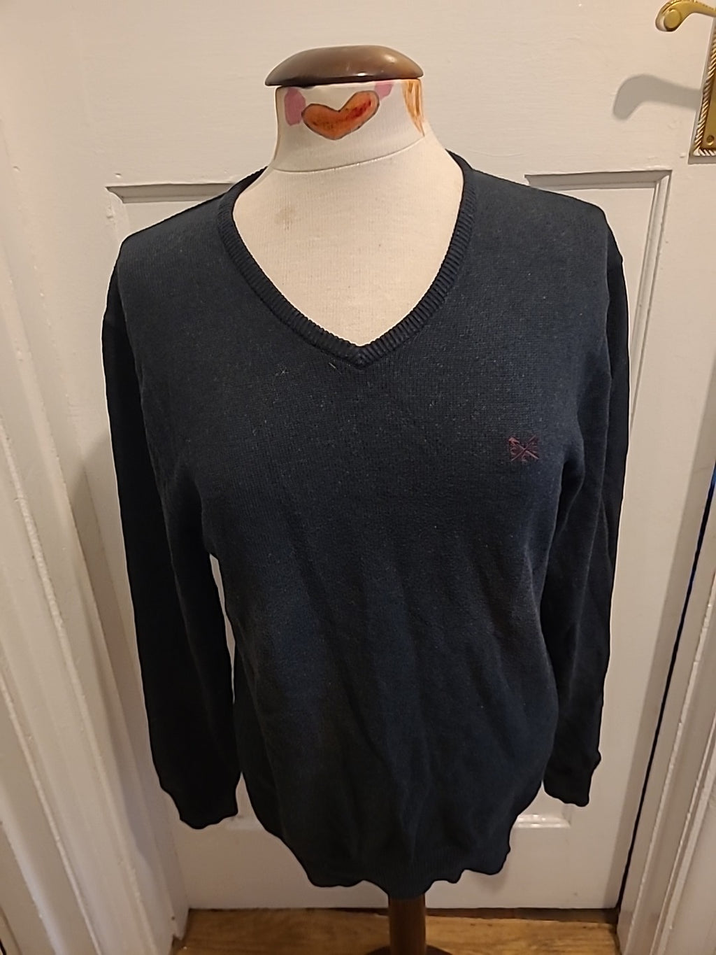 Mens Crew Clothing Size Small Navy V Neck Pullover Jumper
