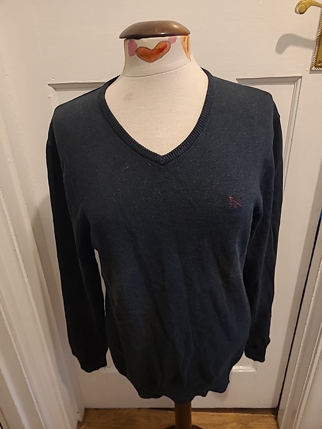 Mens Crew Clothing Size Small Navy V Neck Pullover Jumper