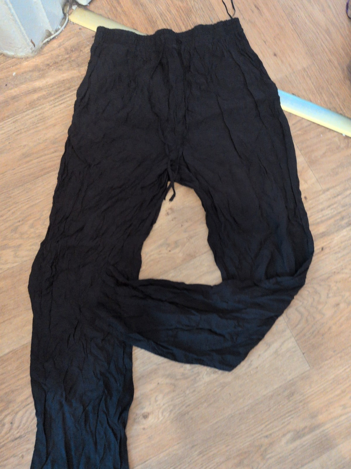 George 14 Black Lightweight Elasticated Trousers