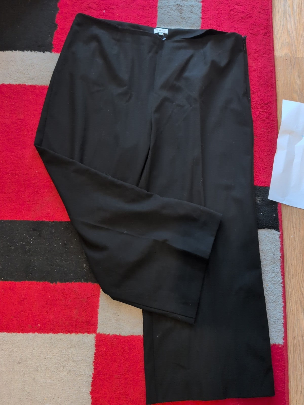 Ladies East Size 18 Black Straight Leg Trousers