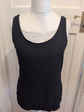 Ladies Marks And Spencer Size 18 Black Sleeveless Swing Vest T-shirt