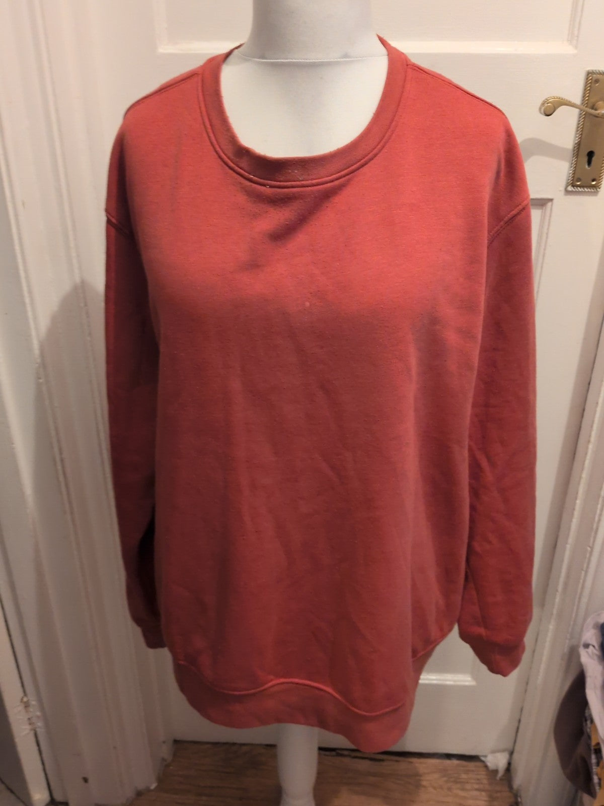 Mens Primark 2XL Round Neck Salmon Long Sleeve Jumper