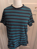 Marks And Spencer Large Navy Mix Strip Short Sleeve Pyjama Top