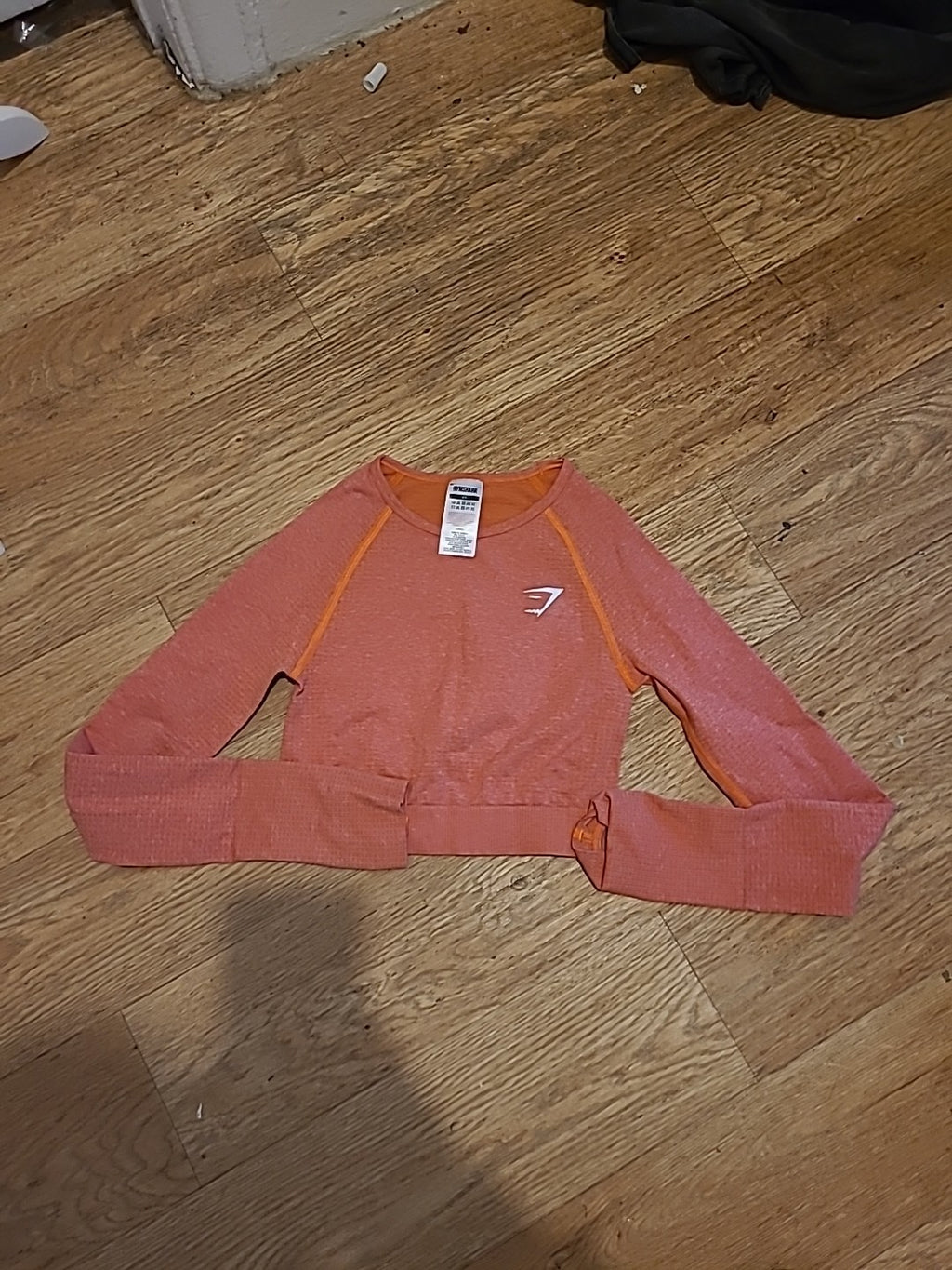 Ladies Gymshark Size XS Peach Long Sleeved Sportswear