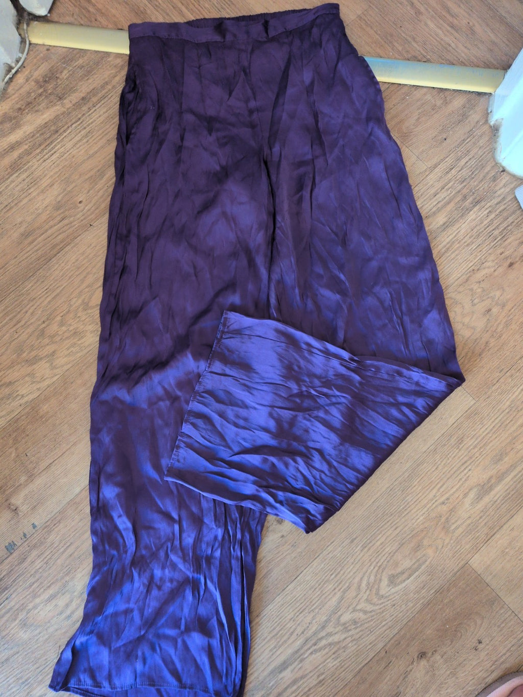 Primark 2XS 4/6 Purple Elasticated Satin Style Pyjama Bottoms