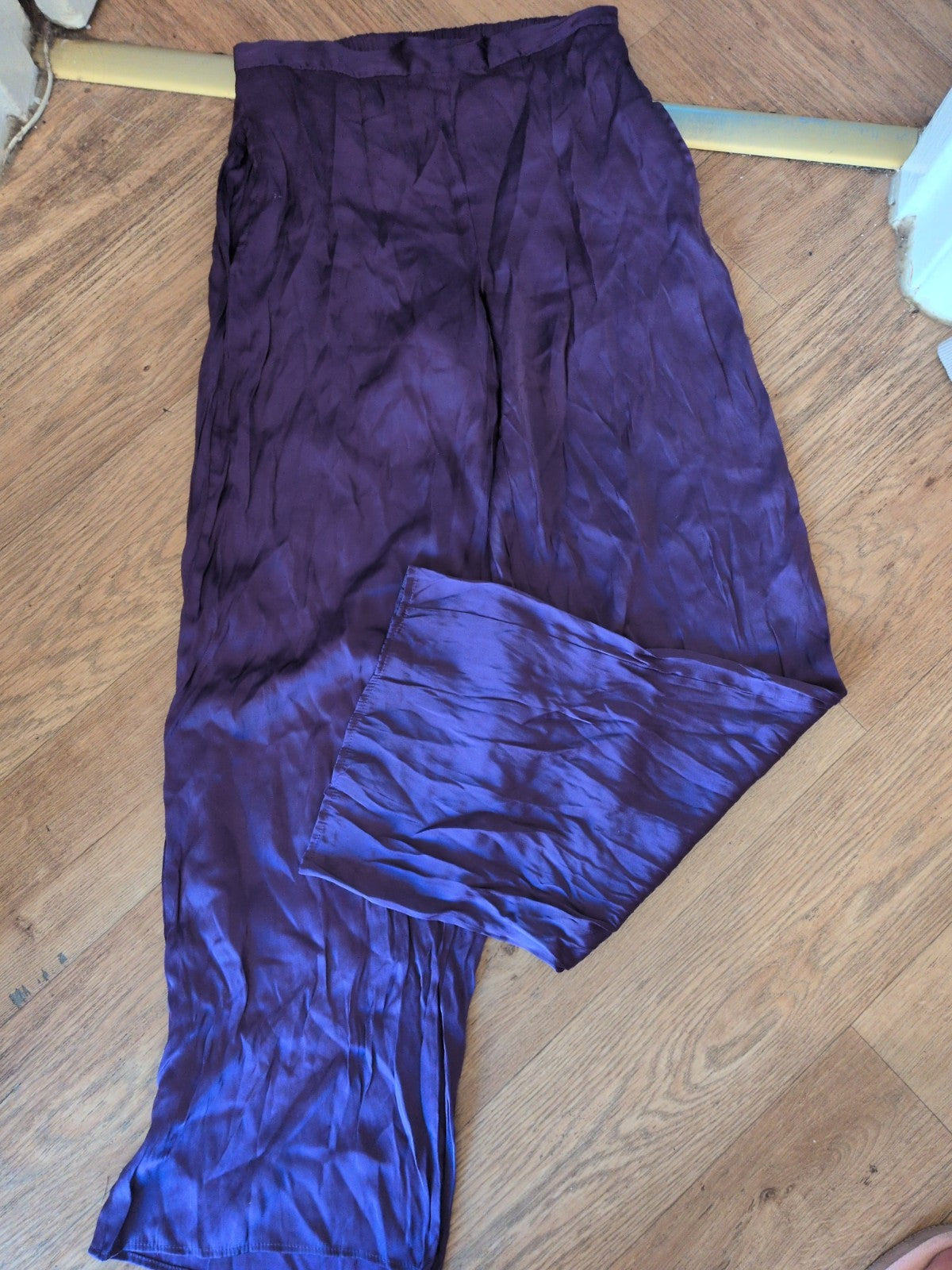 Primark 2XS 4/6 Purple Elasticated Satin Style Pyjama Bottoms