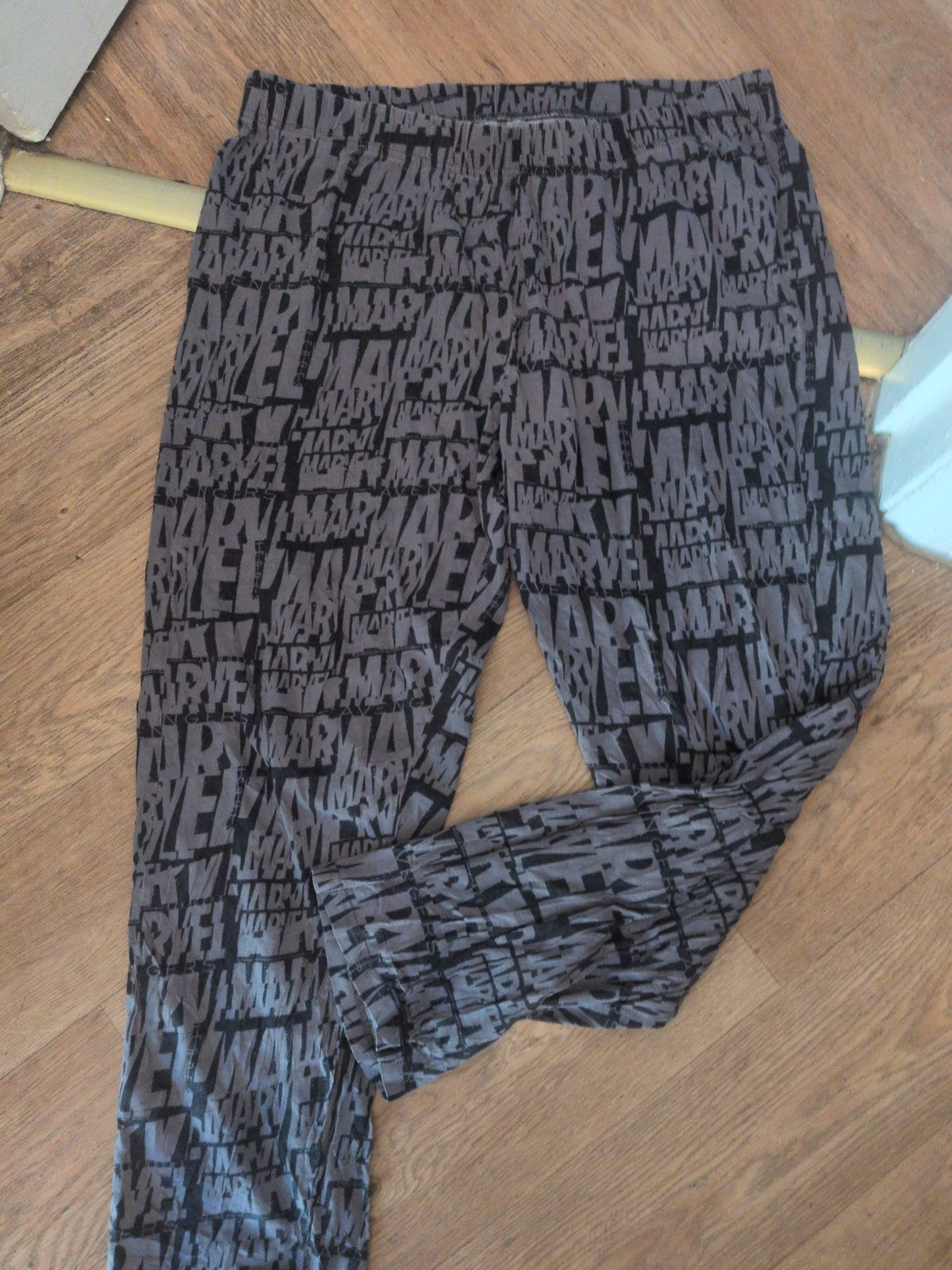 Matalan XL Grey And Black Marvel Print Elasticated Pyjama Bottoms
