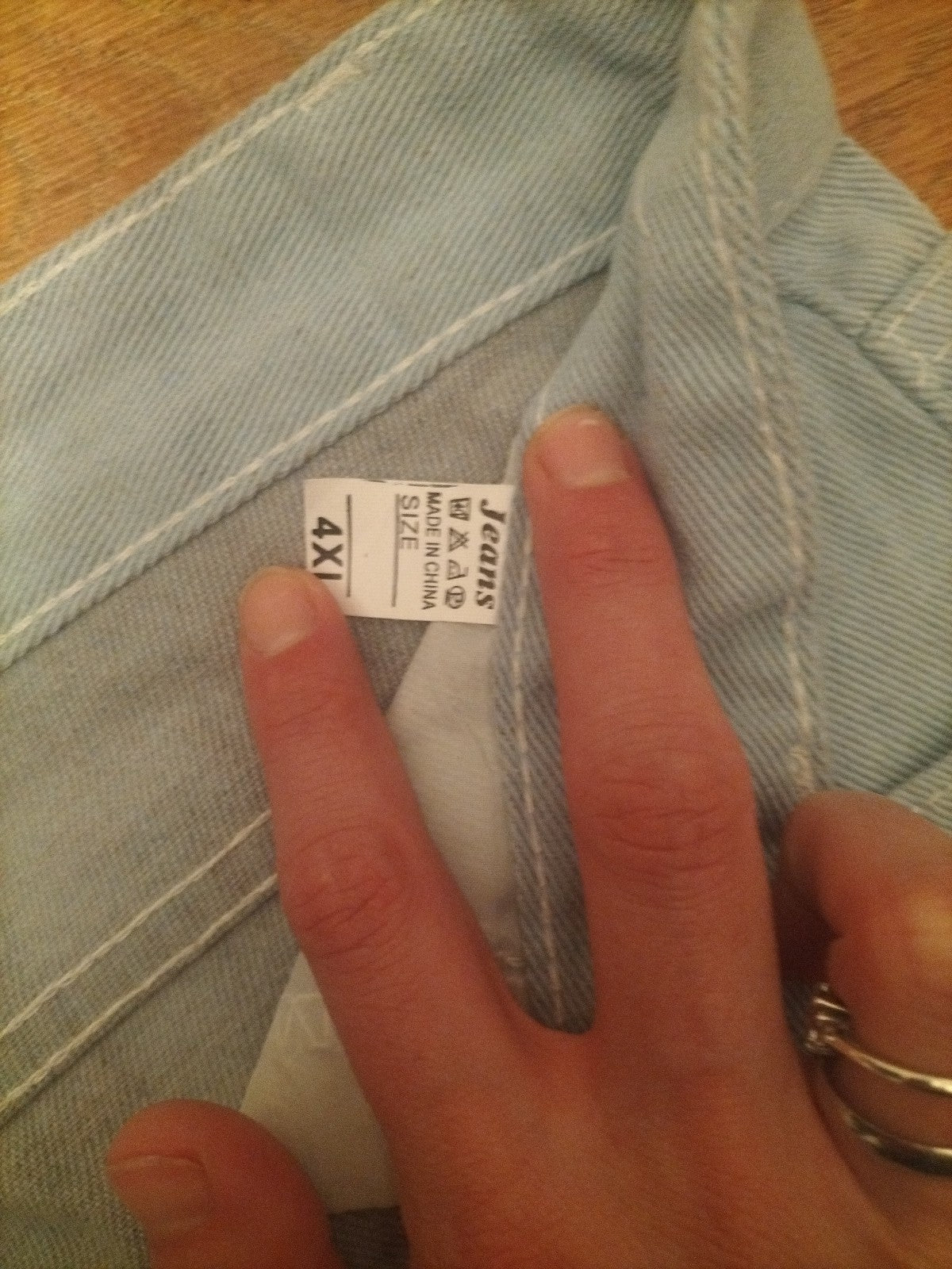 Mens Size 4XL Pale Denim Shorts