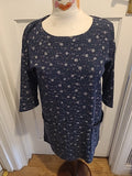 Ladies White Stuff Size 10 Navy And White Mid Sleeved Dress