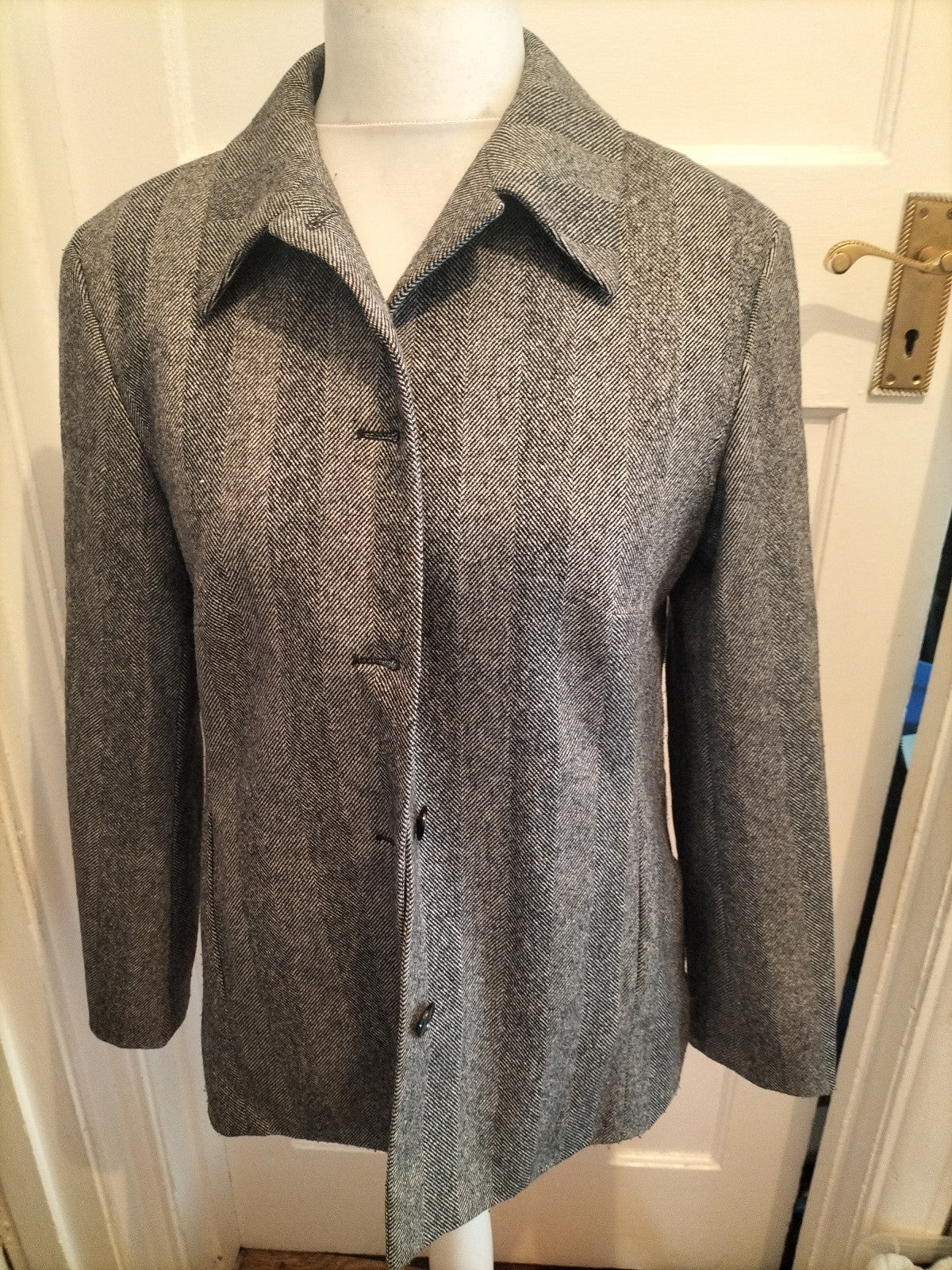 Ladies Gardeur Black White Toned Long Sleeve Blazer